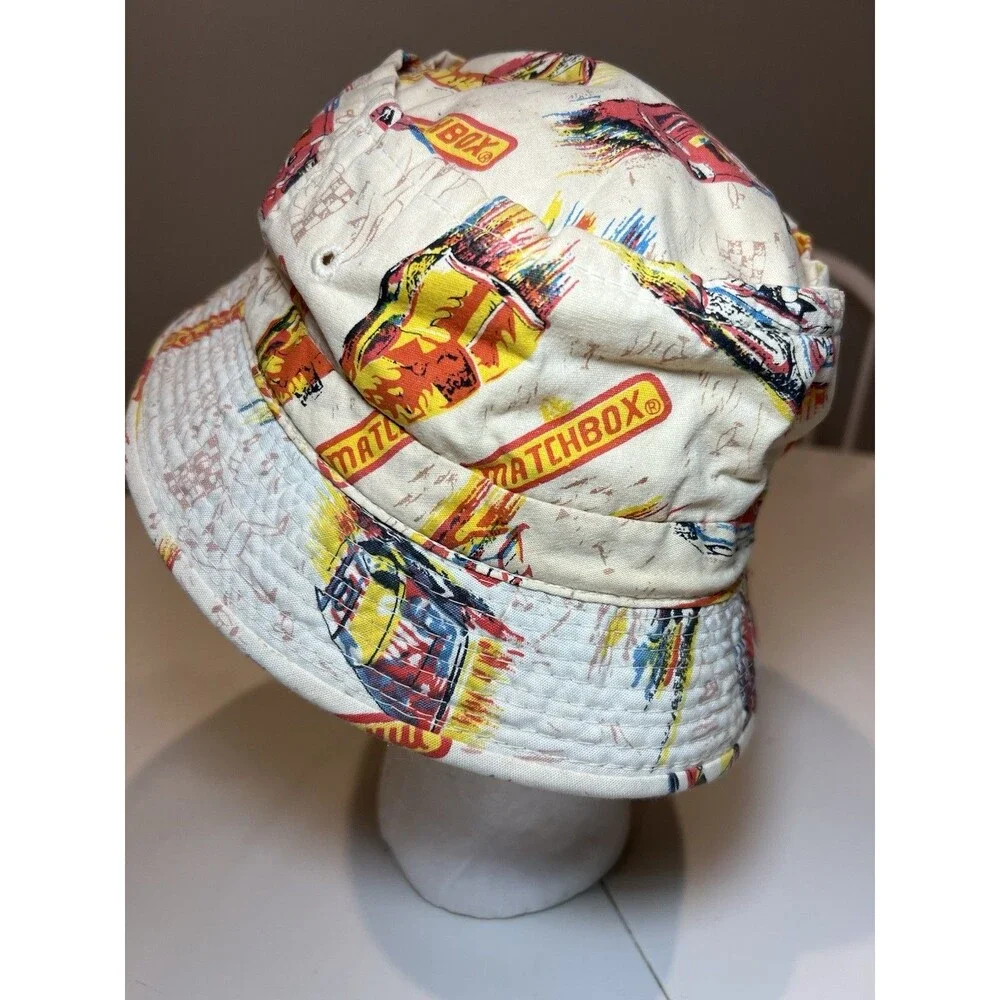 MATCHBOX  Cars Bucket Hat, Roll Up, Size Medium, VTG 1970s